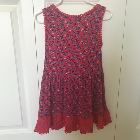 Evsie | LIKE NEW! Girls Floral Eyelet Trim Babydoll Top - Picture 5 of 11